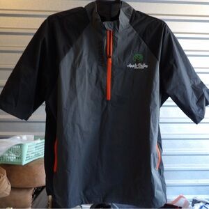 adidas Gray and Orange Short-Sleeve Windbreaker Pullover